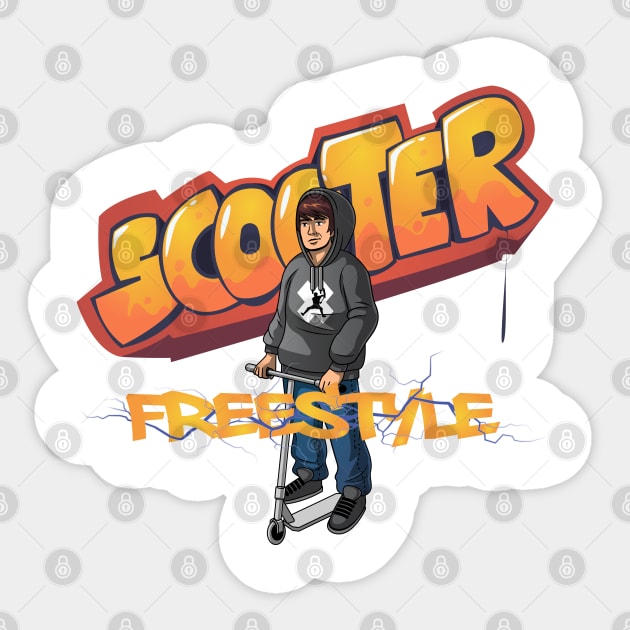 Freestyle scooter graffiti boy Sticker by stuntscooter